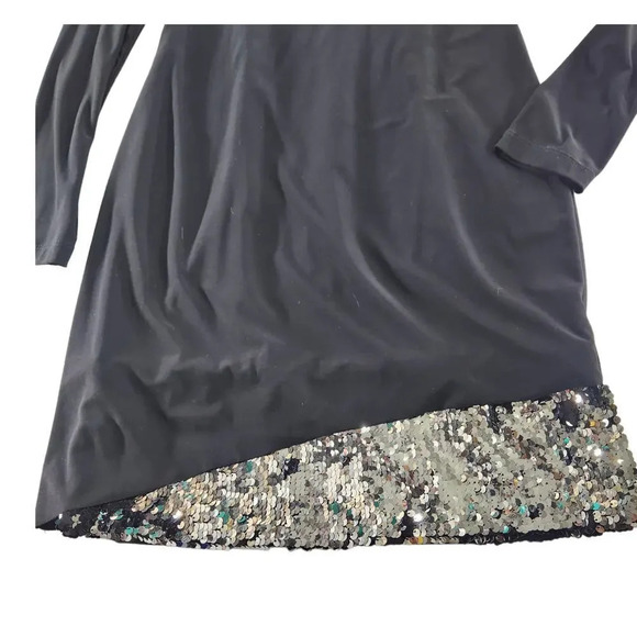 Betsy & Adam Womens Mini Cocktail Dress Size 6 Reversible Sequins Long Sleeve - Picture 7 of 11
